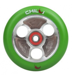 CHILLI Parabol 100 mm green / silver castor