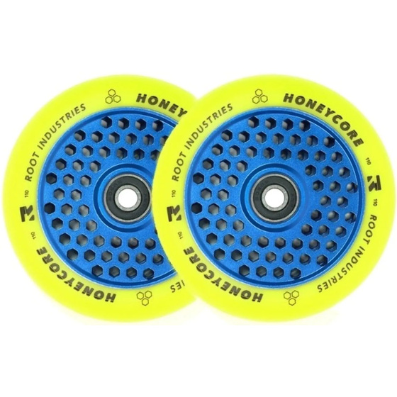 Root Limited Honeycore Wheels 110mm 2pcs Blue/Yellow