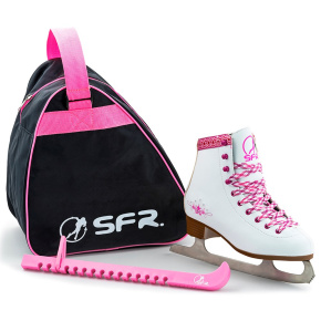SFR Junior Ice Skate Pack - White - UK:2J EU:34 US:M3L4