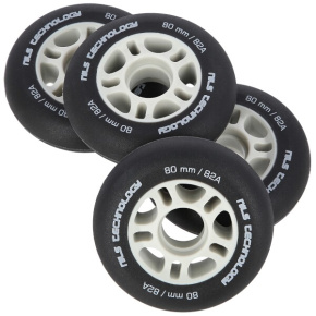 NILS Extreme PU matt wheels 80x24 82A, black, 4 pcs