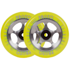 Proto Sliders Starbright Scooter Wheels 2-Pack (Yellow On Raw)