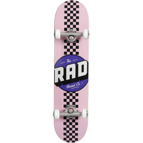 RAD Checker Stripe Skateboard Set (7.75"|Pink/Black)