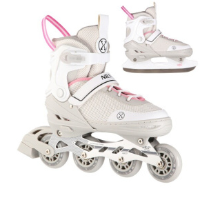 Skates NILS Extreme NH18188A 2in1 grey-pink