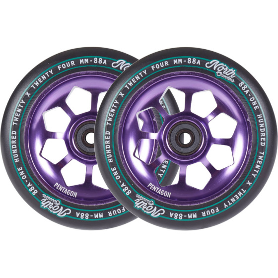 Wheels North Pentagon 120mm violet 2pcs