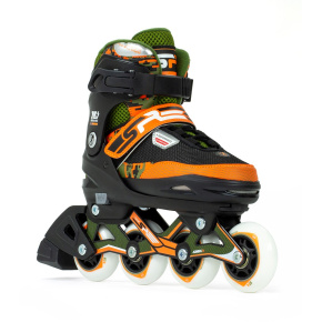 SFR Pixel Adjustable Children's Inline Skates - Green / Orange - UK:1J-4J EU:33-37 US:M2-5