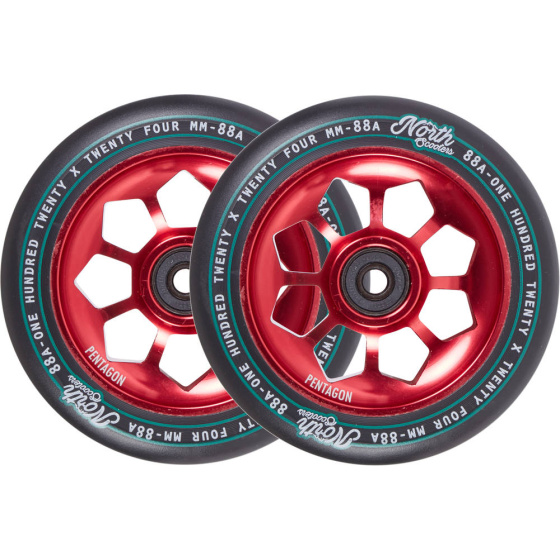 Wheels North Pentagon 120mm red 2pcs