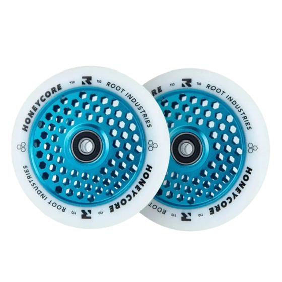 Root Honeycore White 110mm 2-pack Pro Scooter Wheels (110mm | Blue)