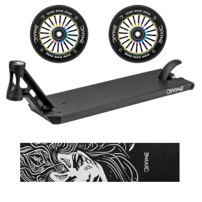 Set Board Divine Forget Street 6" 560 mm Black + 2 Divine 110 mm Turbo Neochrome Wheels + Divine Nyx Griptape