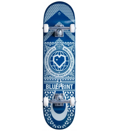 Skateboard Blueprint Home Heart 8 "blue