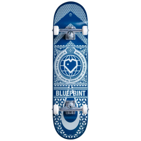 Skateboard Blueprint Home Heart 8 "blue