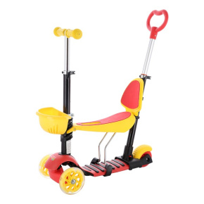 Three-wheeled scooter NILS Fun HLB07 4in1 yellow/red