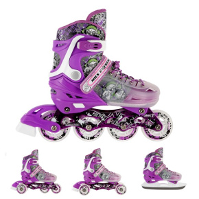Roller skates NILS EXTREME NH18122 4in1 purple