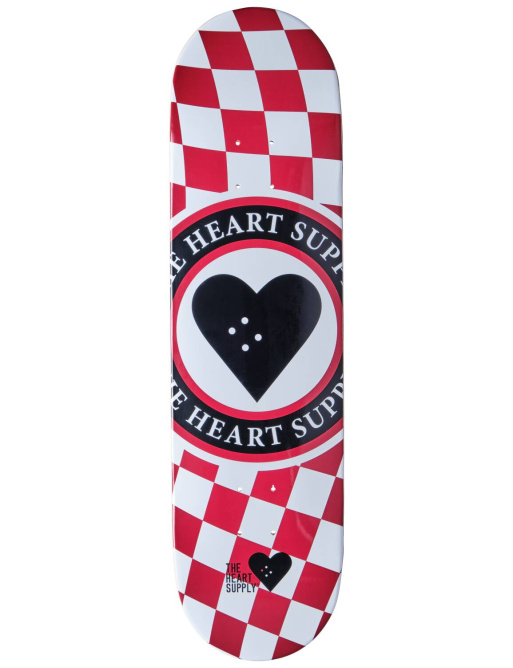Heart Supply Insignia Check Skate Board (8.25"|Red)
