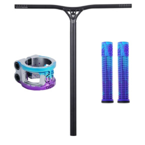 Set Triad Extortion V2 Handlebars 670 mm Satin Black + Oath Bermuda Grips + Oath Cage Clamp