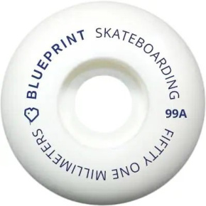 Blueprint Mini Heart Skateboard Wheels 4-Set (51mm|White)