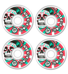 Hydroponic Mexican Skull 2.0 Skateboard Wheels 4-Set (52mm|White/Red)