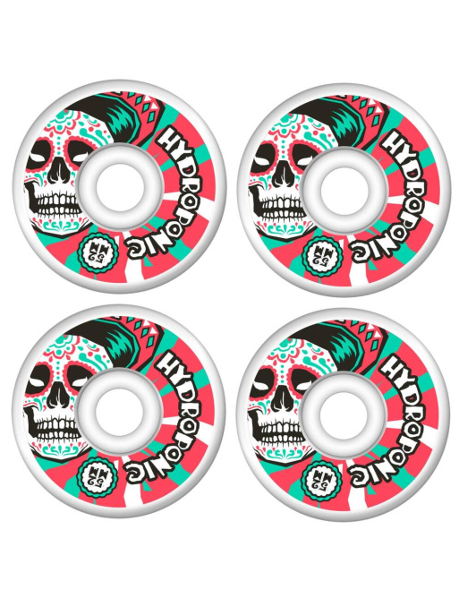 Hydroponic Mexican Skull 2.0 Skateboard Wheels 4-Set (52mm|White/Red)
