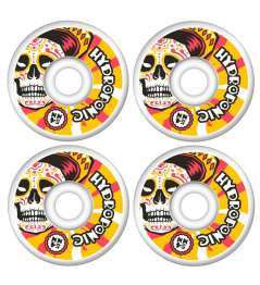 Hydroponic Mexican Skull 2.0 Skateboard Wheels 4-Set (54mm|White/Orange)