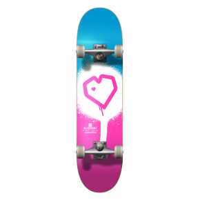 Blueprint Spray Heart V2 Skateboard Complete (7.25"|Pink/White/Blue)