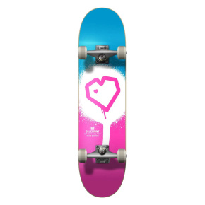 Blueprint Spray Heart V2 Skateboard Complete (7.25"|Pink/White/Blue)