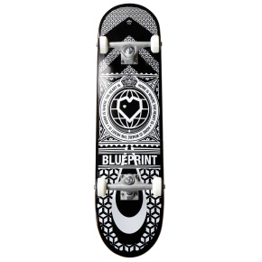 Blueprint Home Heart Skateboard Set (8"|Black/White)