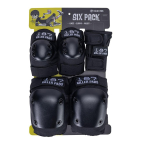 187 Killer Pads Adult Six Pack Set - S/M ADULT Black