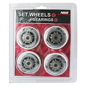 Set of white PU wheels 84x24 + ABEC7 NILS EXTREME bearings