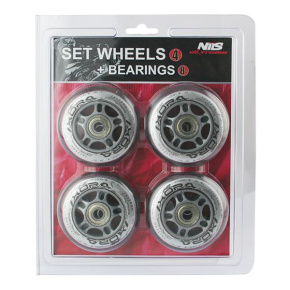 Set of clear PU wheels 84x24 + ABEC7 NILS EXTREME bearings