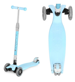 Spokey PLIER PRO Skládací tříkolka dětská se svítícími kolečky, modrá