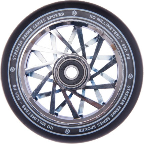 Striker Zenue Series black Scooter Wheel (110mm | Chrome)
