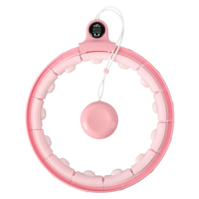 Massage hula hoop Home FH02 with weights and counter pink