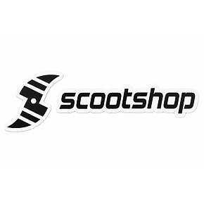 Large black Scootshop stickers