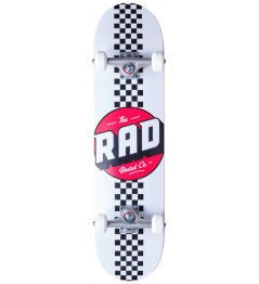 RAD Checker Stripe Skateboard Set (7.75"|White)