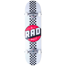 RAD Checker Stripe Skateboard Set (7.75"|White)