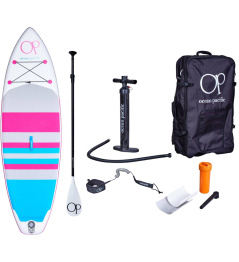 Ocean Pacific Sunset All Round 9'6 Inflatable Paddle Board (Bílá/Šedá/Růžová)