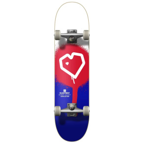 Blueprint Spray Heart V2 Skateboard Complete (7.75"|Red/Blue)