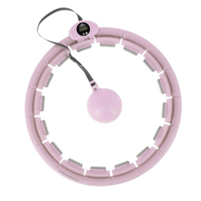 Massage hula hoop HMS HHW09 with weights and counter pink