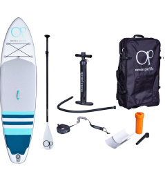 Ocean Pacific Malibu All Round 10'6 Inflatable Paddleboard (White/Grey/Turquoise)