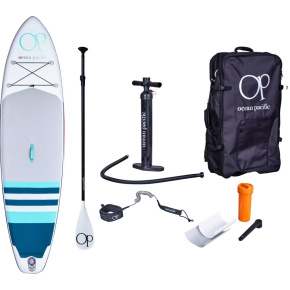 Ocean Pacific Malibu All Round 10'6 Inflatable Paddleboard (White/Grey/Turquoise)