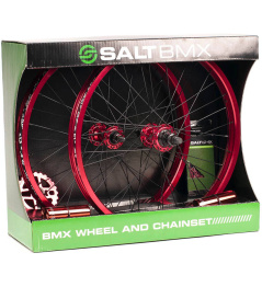 Salt Valon BMX Wheel/Chain Set (Red)