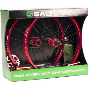 Salt Valon BMX Wheel/Chain Set (Red)