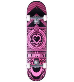 Skateboard Blueprint Home Heart 7.75 "Black / Pink