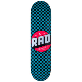 RAD Checker Skate Board (8"|Black/Turquoise)