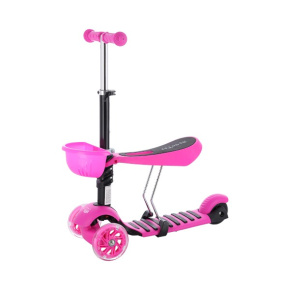 Three-wheeled scooter NILS Fun HLB08 3in1 pink