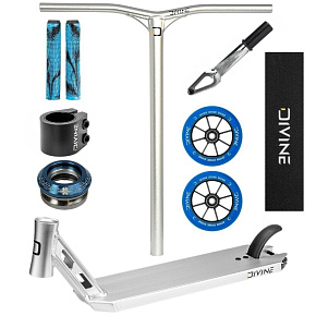 Freestyle Scooter Custom Divine Park ALU Silver/Blue Freestyle Scooter Custom Divine Park ALU Silver/Blue
