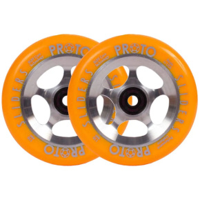 Proto Sliders Starbright Scooter Wheels 2-Pack (Orange On Raw)