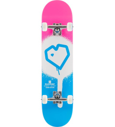 Blueprint Spray Heart V2 Skateboard Complete (7.75"|Blue/White/Pink)