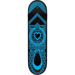Blueprint Home Heart Skate Board (8.25"|Black/Blue)