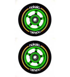 Wheels Nokaic 100mm BLACK / GREEN 2pcs