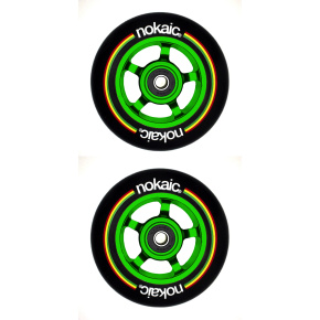 Wheels Nokaic 100mm BLACK / GREEN 2pcs